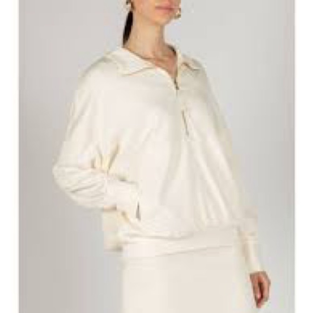 Cream Quarter-Zip Hoodie